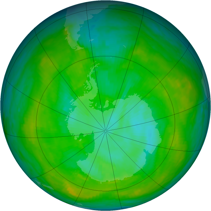Antarctic ozone map for 12 January 1979